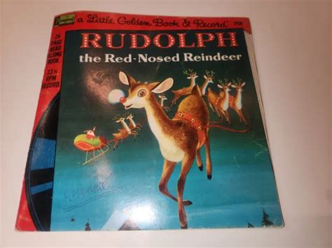 vintage walt disney rudolph red nosed reindeer read along book and record 252 13 16 picclick