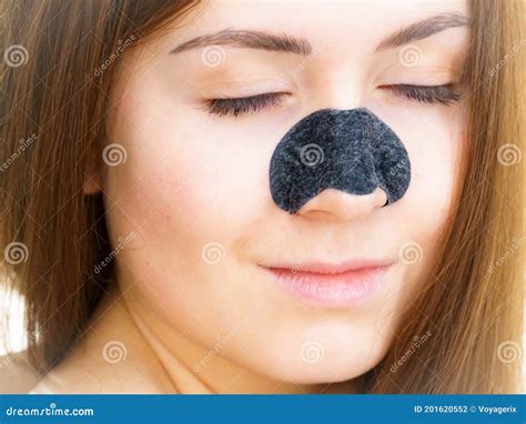 Woman With Nose Mask Pore Strips Stock Photo Image Of Clean Strips