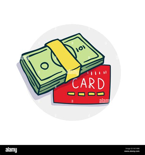 Bundle Of Money And Credit Card Icon Stock Vector Image And Art Alamy