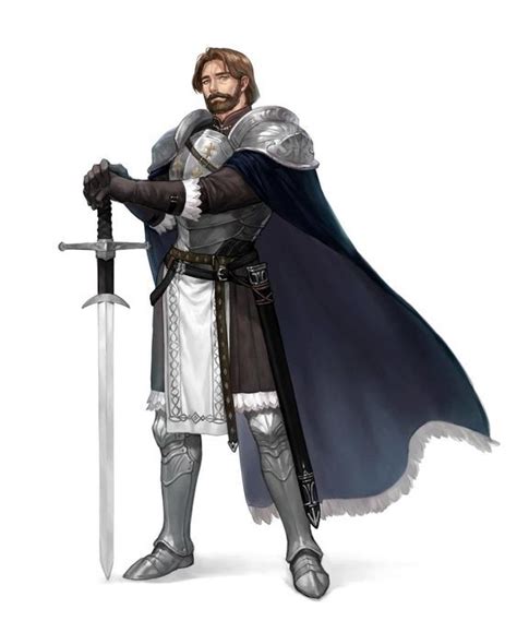 M Paladin Heavy Armor Cloak Greatsword 1 Character Art Fantasy