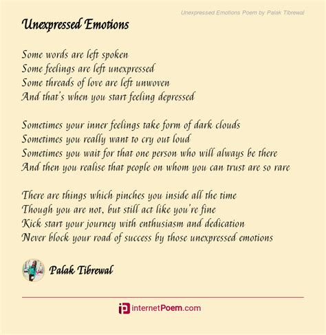 Unexpressed Emotions Poem By Palak Tibrewal