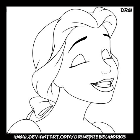 Disney Coloring Page Smiling Belle By Disneyrebelworks On Deviantart