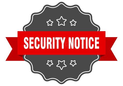 Security Notice Label Security Notice Isolated Seal Sticker Sign
