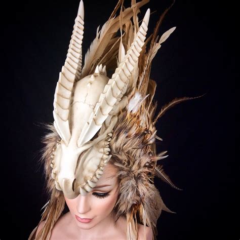 Ready To Ship Dragon Warrior Feather Mohawk Headdress Etsy Nederland