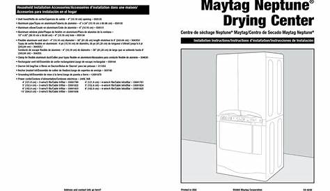 MAYTAG NEPTUNE INSTALLATION INSTRUCTIONS MANUAL Pdf Download | ManualsLib