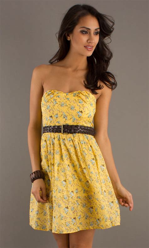 Short Strapless Yellow Summer Dress Ct 9744 Co62 Yellow Dress Summer