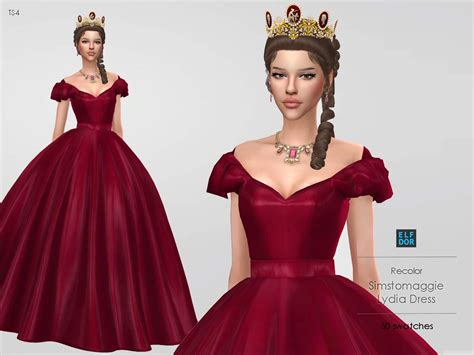Simstomaggie Lydia Dress Rc At Elfdor Sims Sims 4 Updates