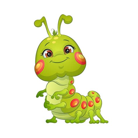 Premium Vector Cute Cartoon Caterpillar Cute Bug Vector Illustration