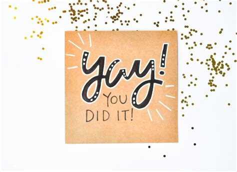 Set Of 3 Celebratory Card Hand Lettered Yay You Did It Etsy Singapore