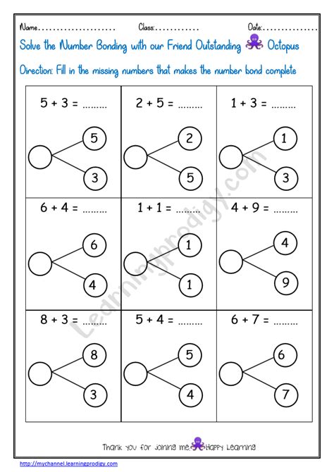 Number Bond Worksheet Printable Build Your Own Number Bond Worksheet Education Com