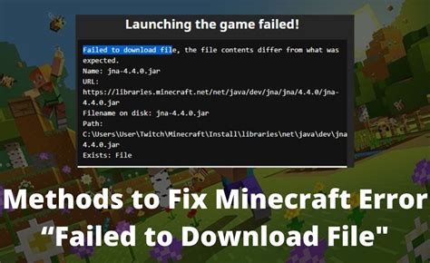 How To Fix Minecraft Error Failed To Download File