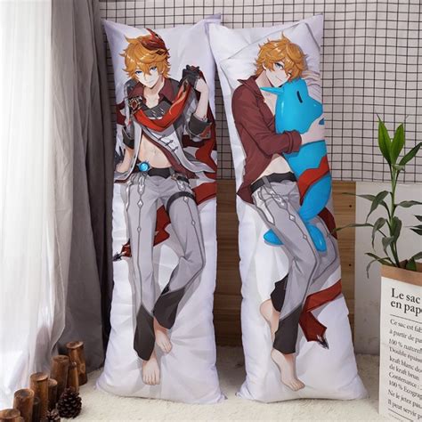 2d genshin impact dakimakura handsome tartaglia pillow cover hugging body pillow japan anime