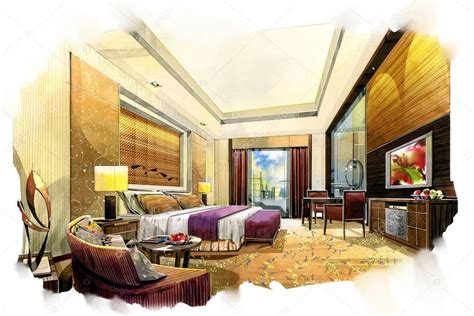 Sketch Interior Perspective Painting Watercolor Stock Photo By ©last19