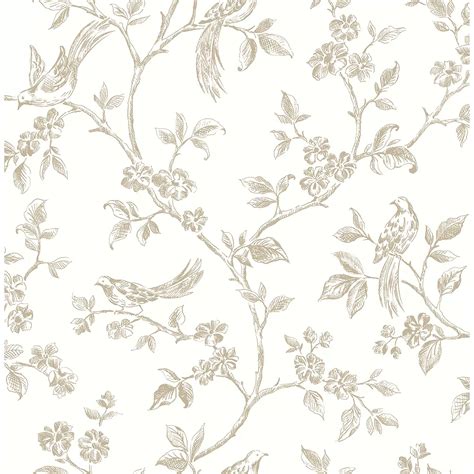 Advantage Ray Taupe Bird Trail Wallpaper The Home Depot Canada