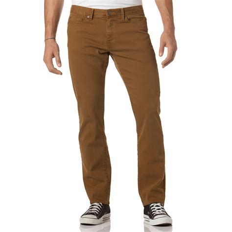 Calvin Klein Slim Straight Color Wash Jeans In Brown For Men Lyst