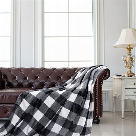 Decorative Checkered Buffalo Plaid Flannel Fleece Throw Blanket For