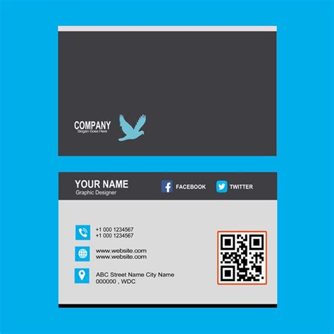 Freelancer Business Card With Barcode Template Design
