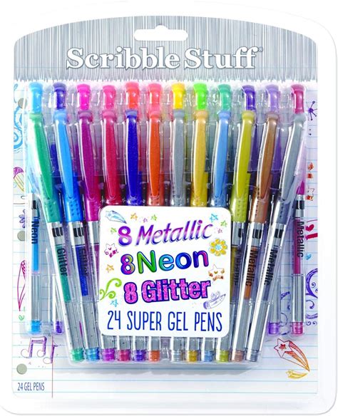 Write Dudes Scribble Stuff 24 Gel Pen Value Pack Assorted Colors