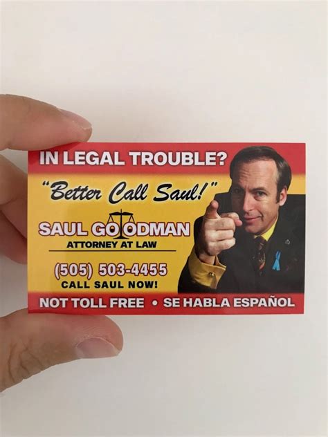 Better Call Saul Business Card Prop Saul Goodman Etsy