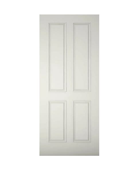 4 Panel Raised Moulding Primed White Lh And Rh External Front Door Set