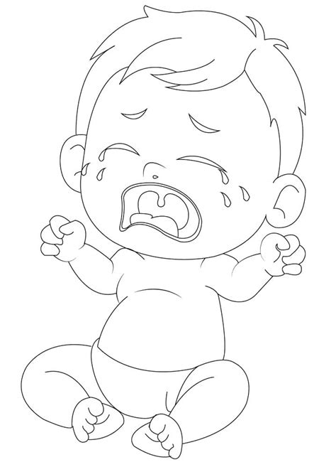 Crying Boy Coloring Page