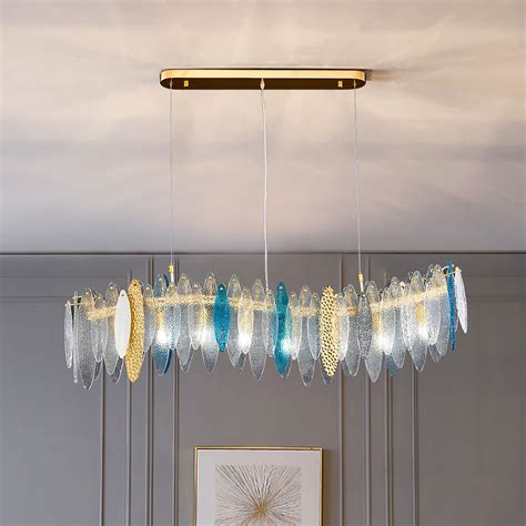 Wave Design Glass Chandelier Lighting For Dining Room Modern Home