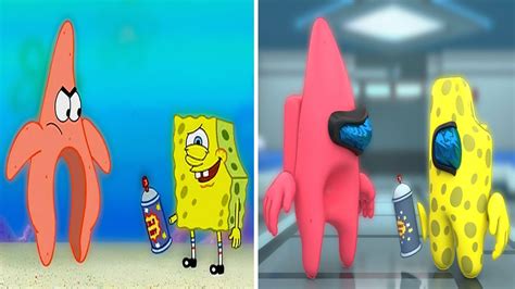 spongebob vs among us invisible spray youtube
