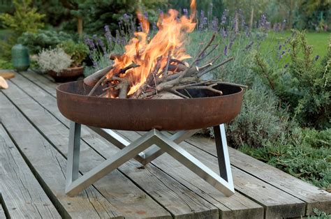 Buy Hand Made Rust And Stainless Steel Modern Outdoor Patio Fire Pit