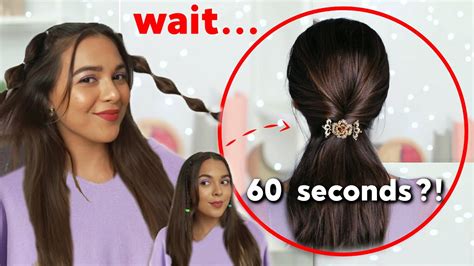 1 Minute Hairstyles For Busy Girls Part 2 Testing Lazy Hair Hacks Youtube