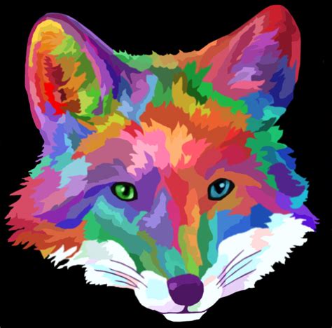 Rainbow Fox By Cjcnightfox On Deviantart