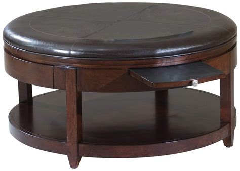 Simplihome owen 36 inch wide square coffee table lift top storage ottoman, cocktail footrest stool in upholstered distressed saddle brown faux air leather, mid century modern, living room. 12 Round Tufted Leather Ottoman Coffee Table Inspiration