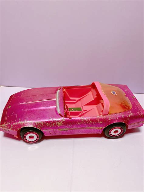 Vintage Barbie Pink Ultra Vette Corvette Metallic Car Mattel Usa 1984