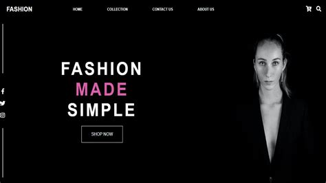 Fashion Website Design Using Html And Css Youtube