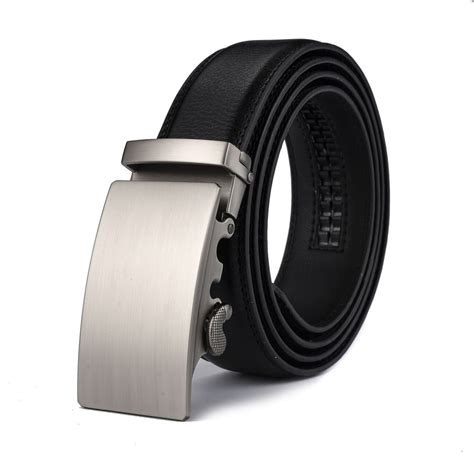 Xhtang Mens Leather Belt Dress Ratchet Belt 35mm Adjustable Size Up