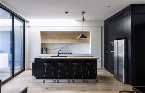 20 Modern Black And White Kitchens That Used Wood White Wood Kitchens