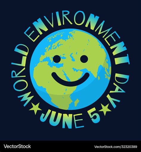 World Environment Day Poster Greeting Text Vector Image