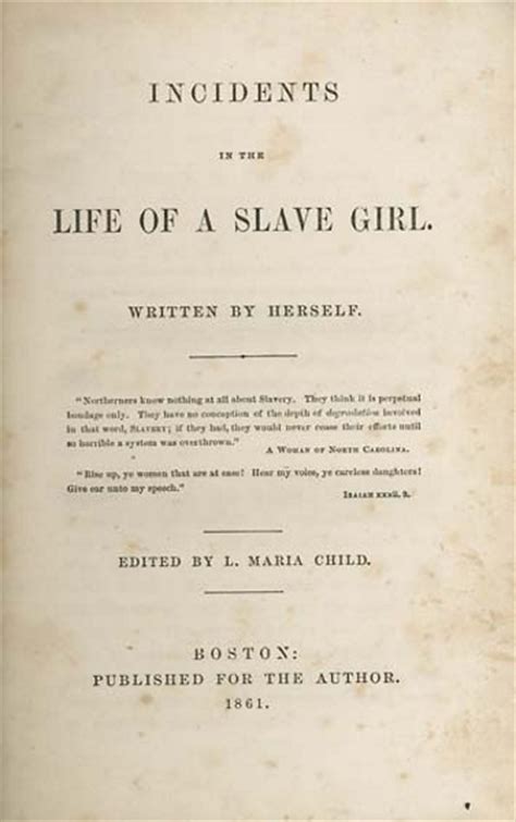Incidents In The Life Of A Slave Girl Title Page Enlarged How To Read A Slave Narrative