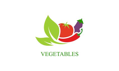 Fresh Vegetables Logo Healthy Food Shop Illustration