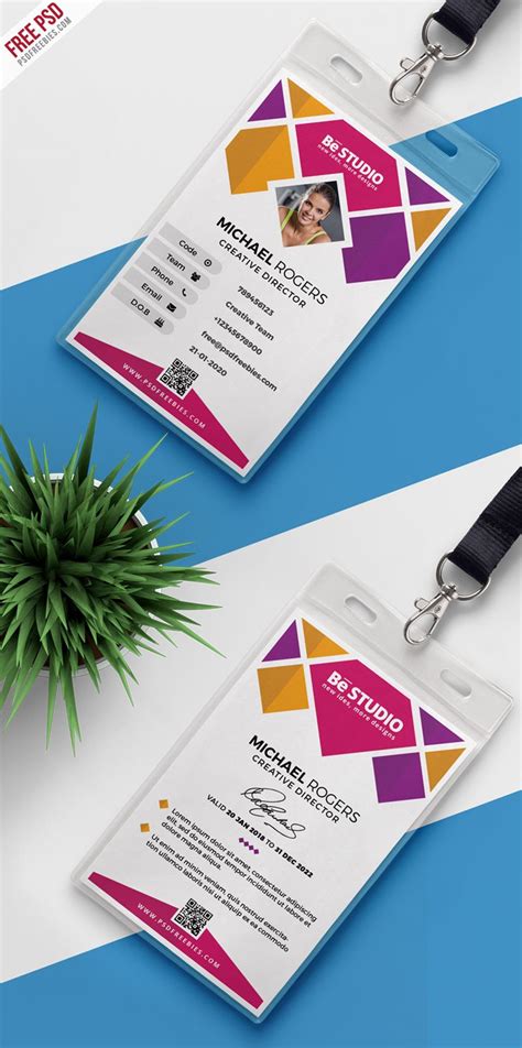 Our free badge maker allows you to customize any id! Creative Office Identity Card PSD | Cv kreatif, Kartu, Kreatif