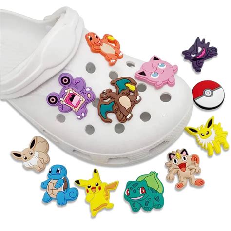 12pcs Pokemon Shoe Charms Pikachu Shoe Accessories Kawaii Decration