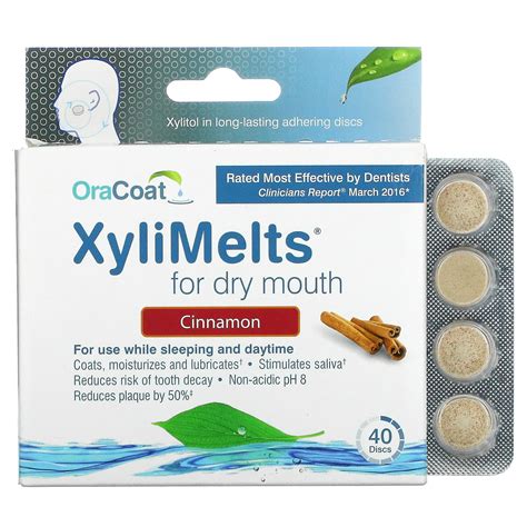 Oracoat Xylimelts For Dry Mouth Cinnamon 40 Discs