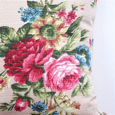 Pink Vintage Floral Fabric Cushion By Magpie Living