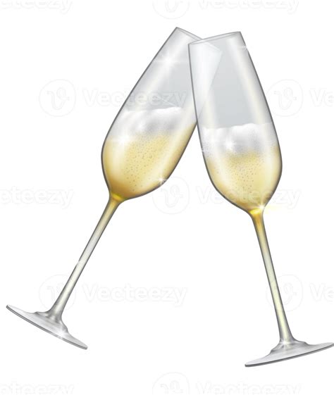 Two Glasses Of Champagne Crossed 11835384 Png