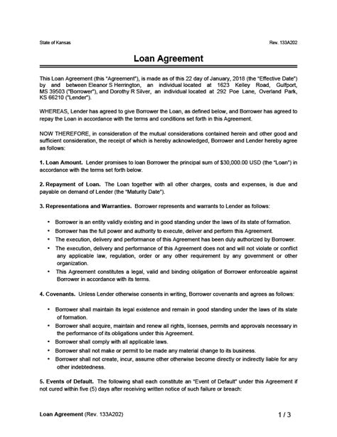 Free Loan Agreement Templates Pdf And Word