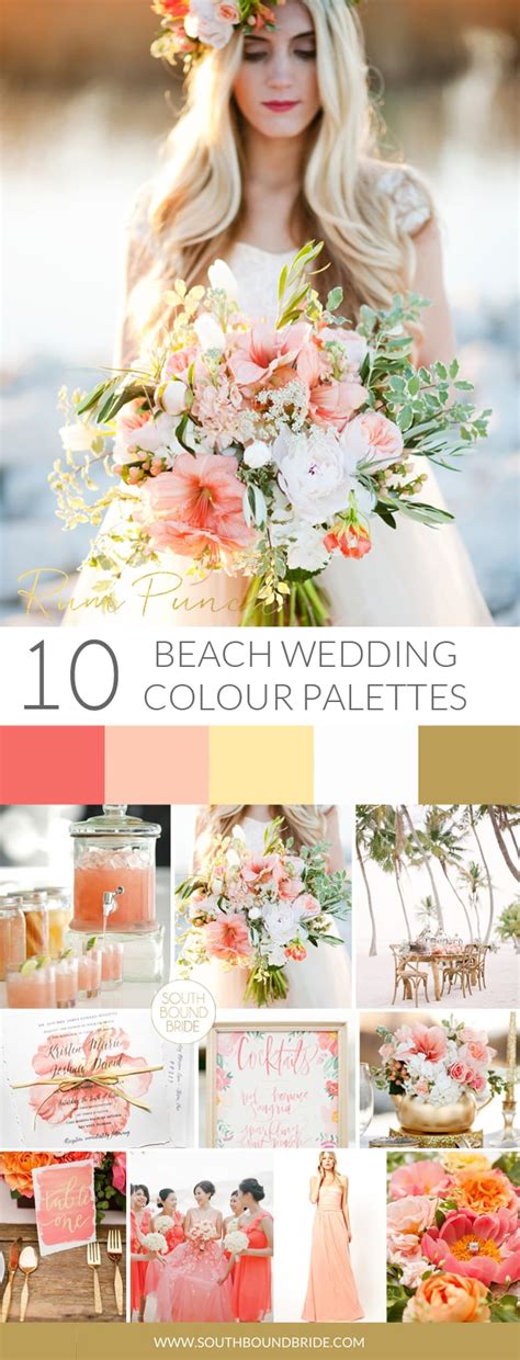 10 Beach Wedding Color Palettes Southbound Bride Wedding Boho Beach