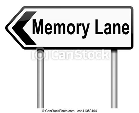 Memory Lane Concept Illustration Depicting A Roadsign With A Memory