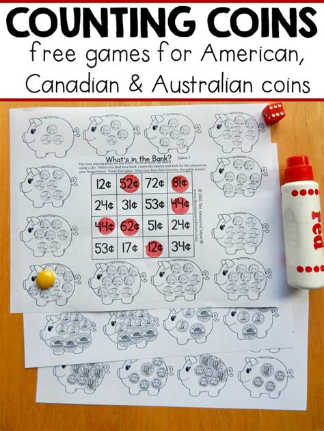 Free Money Games For K 2 With American Canadian And