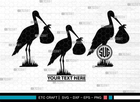 Stork Baby Shower Monogram Baby Shower Graphic By ETC Craft Store