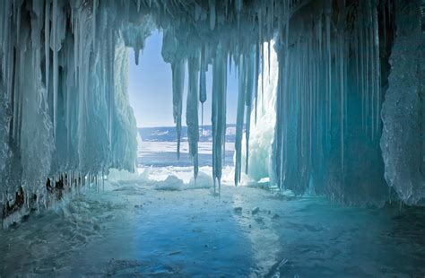 Russia Lake Winter Baikal Ice Nature Wallpaper 8528x5582 620565