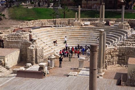 The Roman Amphitheatre In Alexandria Egypt Is A Large Circular Roman
